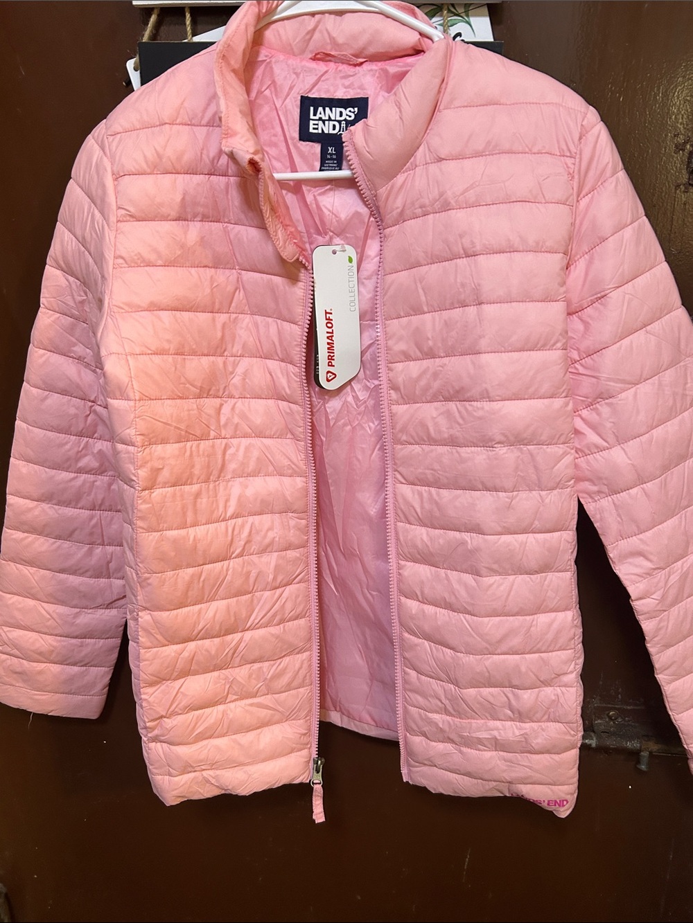 Lands' End Girls' Light Pink Packable Puffer Jacket